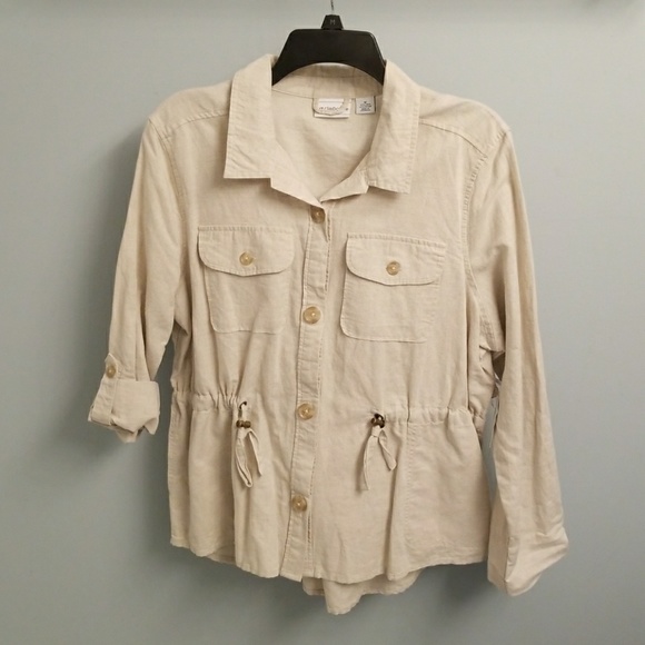 Liz Claiborne Jackets & Blazers - Liz Claiborne Linen Jacket in Flax - Size Medium